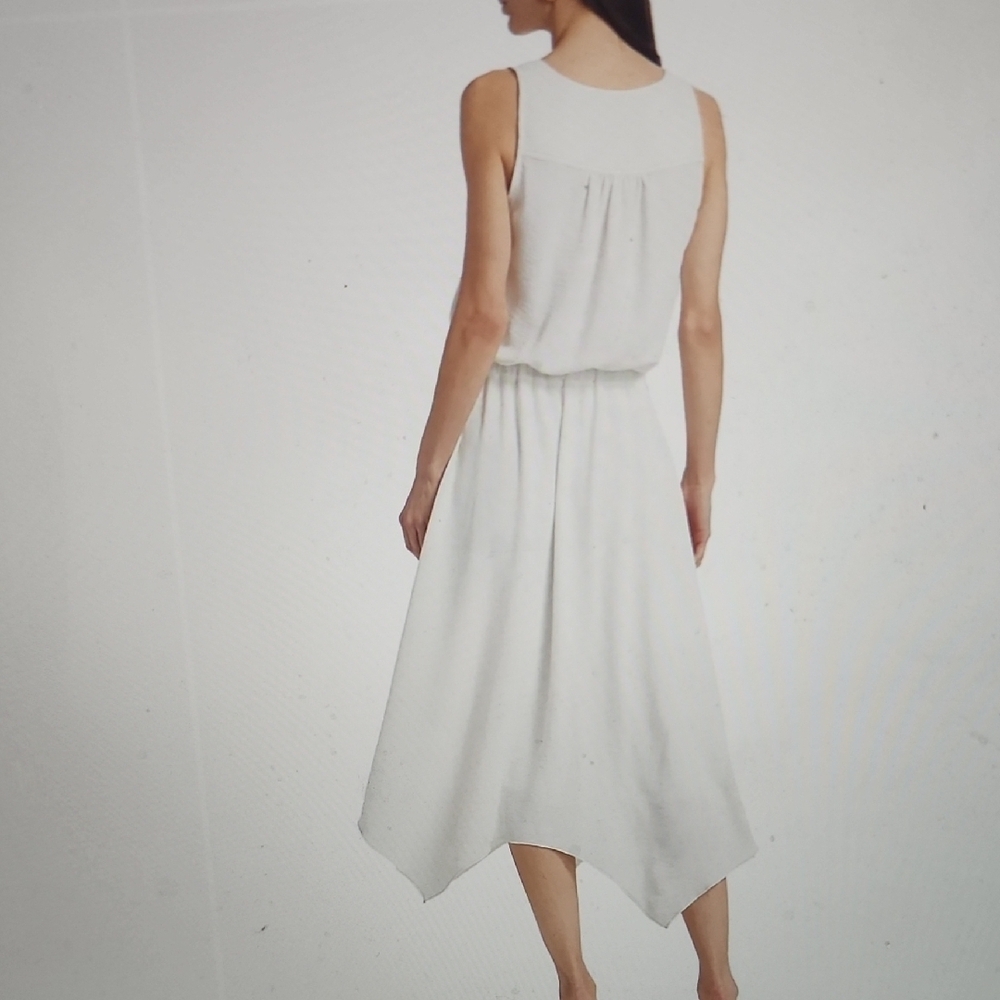 RAMY BROOK Embellished Asymmetrical Hem White Midi Dress Size M - Picture 3 of 7